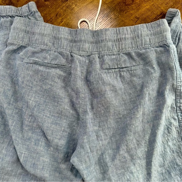 Athleta Cabo Linen Light Blue Drawstring Joggers, 12 - Picture 12 of 16